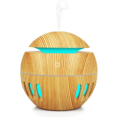 Auto USB umidificatore cava luce variopinta di notte (YX-003B legno chiaro)