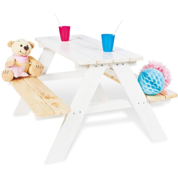 Tavolo Picnic per Bambini con Panche Nicki für 4 Legno Bianco - Bianco - Pinolino precio