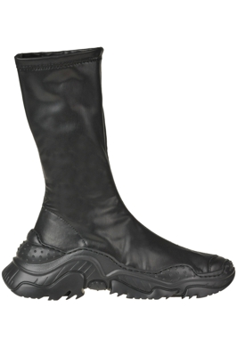 Stretch nappa leather ankle boots