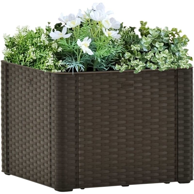 Letto Rialzato da Giardino Sistema Irrigazione Moca 43x43x33 cm - Marrone - Youthup