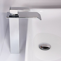 Lookshop - Sofisticato rubinetto lavabo alto con beccuccio a cascata in cromo lucido precio