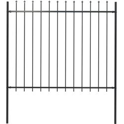 Recinzione Giardino con Punta a Lancia in Acciaio 1,7x1,5m Nera - Nero - Youthup características