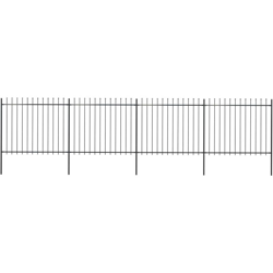 Recinzione Giardino con Punta a Lancia in Acciaio 6,8x1,5m Nera - Nero - Youthup precio