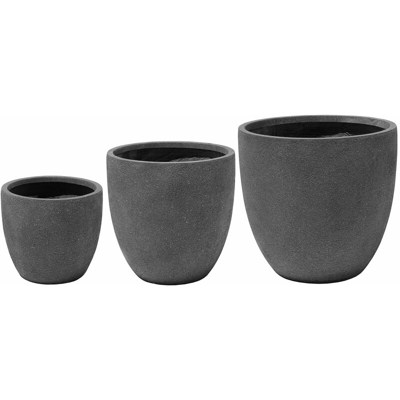 Set di 3 vasi da fiori da interno ed esterno color grafite KANNIA
