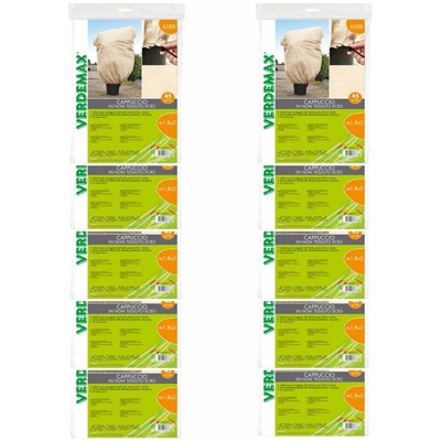 Verdemax 10 pezzi cappuccio di protezione in tnt 45 gr/mq ecru' ciascuno metri 1,8x2