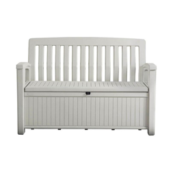 Cassapanca Patio Bench In Resina 132,7X61,2X89,5H - 227 Lt Bianco - Keter en oferta