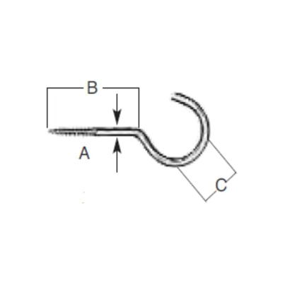 12 GANCI A VITE IN FERRO ZINCATO 2x14x6MM - Oreca