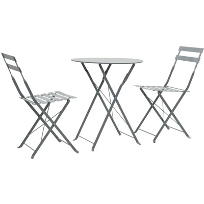 Set da Bistrot 3 pz in Acciaio Grigio