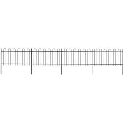 Recinzione da Giardino con Punta Tonda in Acciaio 6,8x1 m Nera - Nero - Youthup precio