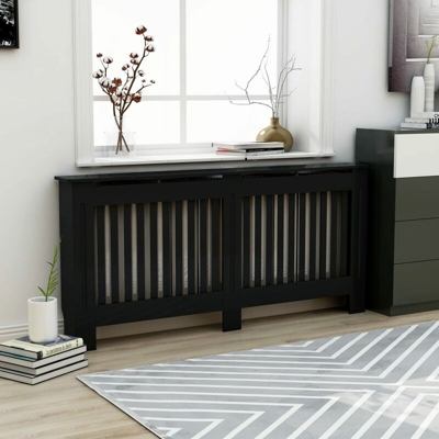 Copertura per Radiatore Nera 172x19x81 cm in MDF - Nero - Youthup