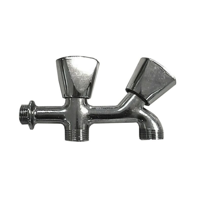 Rubinetto per rondella doppio filetto 1/2 filo / metallo cromato 1/2