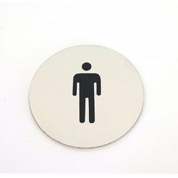 Set 2Pz Cartelli Cartello Tondo Adesivo Metallo Uomo Porta Wc Bagno Targa 6.5Cm precio