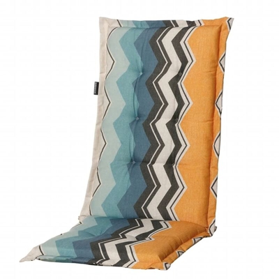 Madison Cuscino per Sedia a Schienale Alto Chris 123x50cm Blu e Giallo - Multicolore