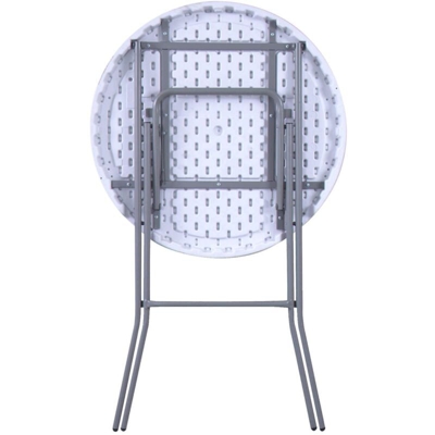 Tavolo Catering Rotondo In Metallo E Abs Bianco Diametro 80 Pieghevole Per Ristorante Matrimonio