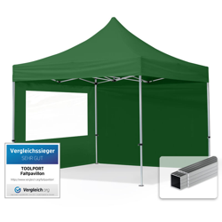 Gazebo Pieghevole Giardino 3x3m - 2 laterali Alluminio Telo PES300 100% Impermeabile Padiglione Mercati Sagre verde en oferta