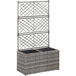 Letto Rialzato a Traliccio 2 Vasi 58x30x107cm Polyrattan Grigio - Grigio - Youthup en oferta