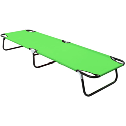 Lettino Prendisole Pieghevole in Acciaio Verde - Verde - Vidaxl en oferta