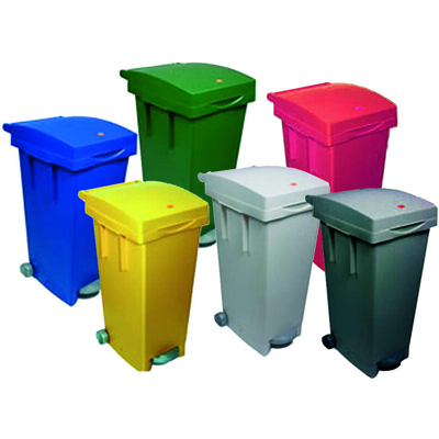 Bidone Immondizia 'Big Tata' Con Coperchio, Ruote E Pedale. Dimensioni Cm 38X50Xh80.