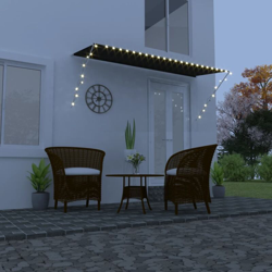 Tenda da Sole Retrattile con LED 350x150 cm Antracite - Grigio - Vidaxl en oferta