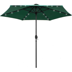 Ombrellone con Luci a LED e Palo Alluminio 270 cm Verde - Verde - Vidaxl características