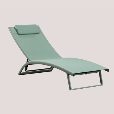 Lettino Prendisole in Alluminio Dulem Celadon Polietilene - Sklum
