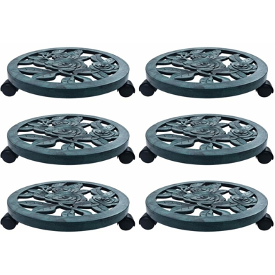 Carrelli Portavasi 6 pz Verdi 38 cm in Plastica
