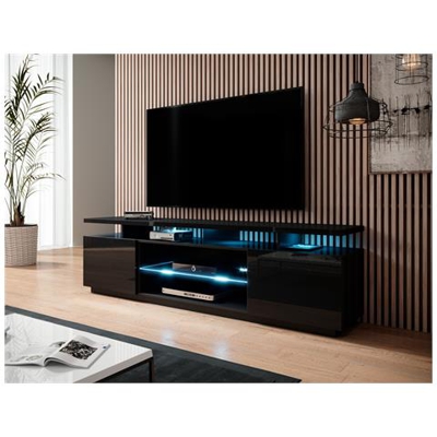 Estelle - Mobile Per Tv Da 180 Cm, Universale, Con Supporto Per Tv E Credenza, Colore: Nero Lucido