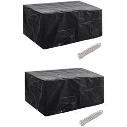 vidaXL Coperture Arredi Giardino in Polyrattan 8 Occhielli 2pz 180x140cm - Nero en oferta