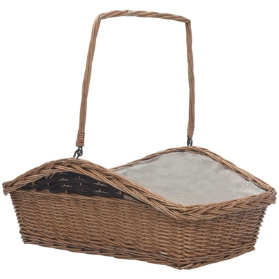 Asupermall - Cesta Legna da Ardere con Manico 61,5x46,5x58cm Marrone Salice