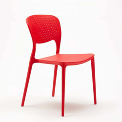 Sedie cucina bar polipropilene impilabile esterno interno Garden Giulietta | Rosso en oferta