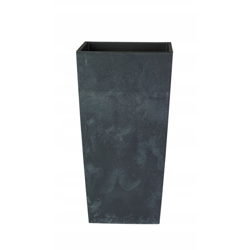 Vaso di fiori Urbi in plastica effetto quadrato alto 11,4 L CON vasca color antracite 37,5 (altezza) x 19,5 (larghezza) x 19,5 (profondità) cm en oferta