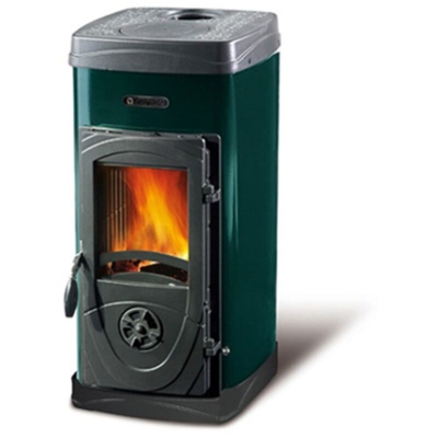 Stufa a legna super max verde nordica extraflame - Salone