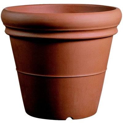 Vaso resina Doppio Bordo Liscio cm. 100 Terracotta