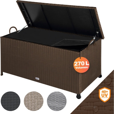 Baule contenitore 122x56x61cm con maniglie e ruote colore a scelta Marrone