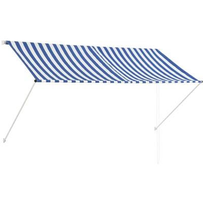 Tenda da Sole Retrattile 250x150 cm Blu e Bianco - Multicolore - Vidaxl