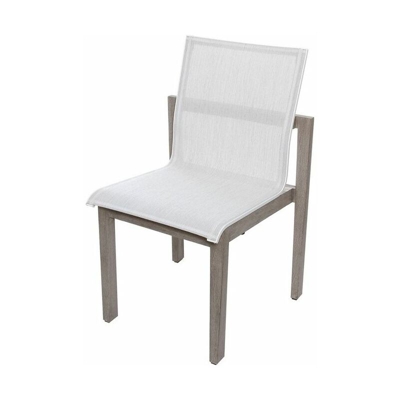 Kasanova - Sedia Base In Teck E Seduta In Tela Cm 57X60X87 Legno E Bianco