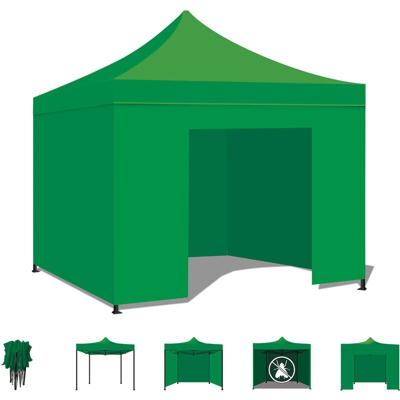 Tenda / Gazebo Per Giardino 3X3 Impermeabile Tendone Pieghevole Per Fiere E Mercati Colore Verde
