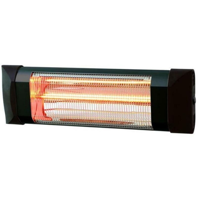 Stufa a infrarossi nera da parete 2000w