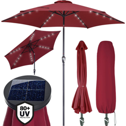 Ombrellone con 24 LED a energia solare Ø 270cm parasole idrorepellente Rosso en oferta