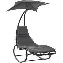 Lettino a Dondolo da Giardino Sdraio Prendisole per Esterno Grigia - Outsunny precio