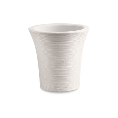 Vaso tondo in resina 'Mimosa' 30 cm. Bianco