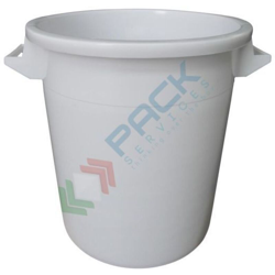 Bidone industriale in plastica (HDPE) 50 Lt, sovrapponibile e inseribile, coperchio a pressione (escluso), colore neutro (50 Lt - Neutro) en oferta