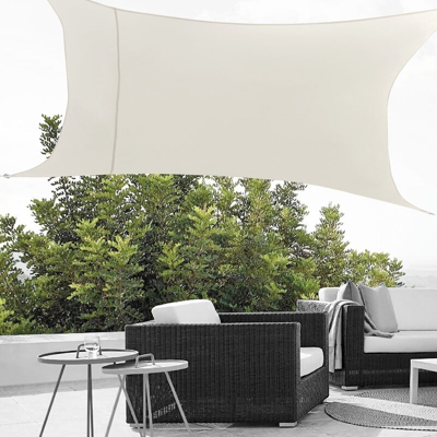 [en.casa] - Tenda a Vela Parasole Oscurante Protezione Raggi UV e Vento Impermeabile Rettangolare 3m x 4m Color Sabbia