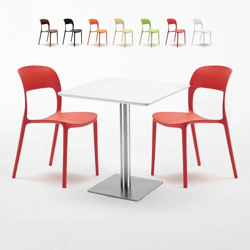Ahd Amazing Home Design - Tavolo 70x70 cm con 2 sedie colorate Restaurant Strawberry | Rosso características