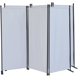 2 Pezzi Paravento da Giardino 170 x 165 cm 3 parti pieghevole Divisorio in Tessuto Protezione della Privacy Bianca características