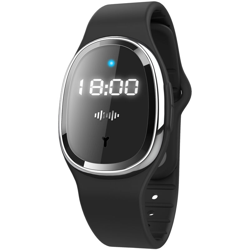 Braccialetto repellente per zanzare ad ultrasuoni M19 con funzione orologio,Nero en oferta
