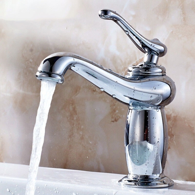 Lookshop - Miscelatore monocomando tradizionale per lavabo in ottone massiccio cromato