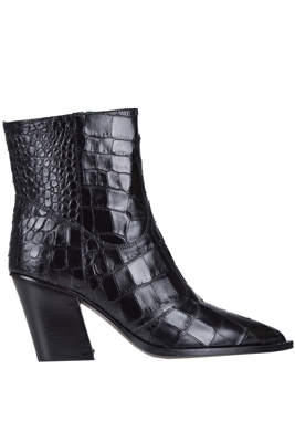 Crocodile print leather texan boots
