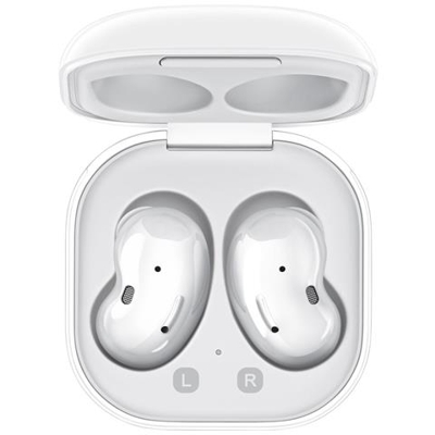 Galaxy Buds Live con cancellazione attiva del rumore e custodia di ricarica. Bianco