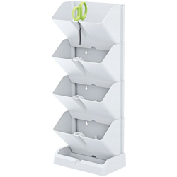 Mini Cascade Vertical Planter in plastica a colori White 19,5 (L) x 11,4 (W) x 47,5 (H) cm con forbici da giardino, Unity - Prosperplast precio